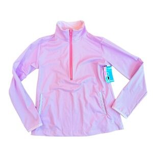 Set Childrens Pink Gingham Performance Half Zip Pullover Girls size 7-8
